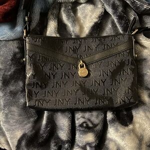 Jones New York Black Monogram Crossbody Bag